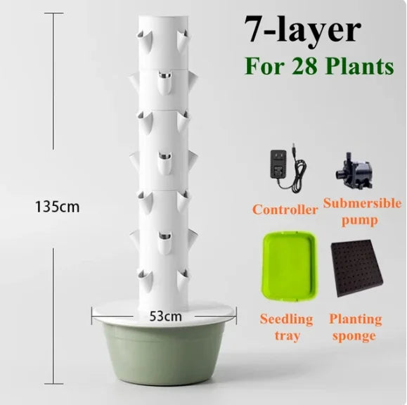Hydroponic Vertical Garden Tower – Timed Plant Planter