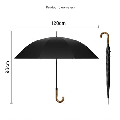 Large Windproof Umbrella – Men & Women, 120cm Long-Handle, Waterproof