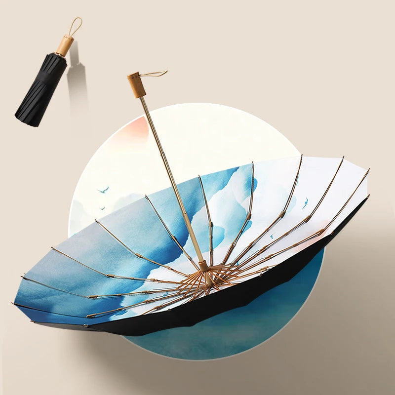 16-Bone Foldable Umbrella – Sun & Rain Protection