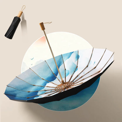 16-Bone Foldable Umbrella – Sun & Rain Protection
