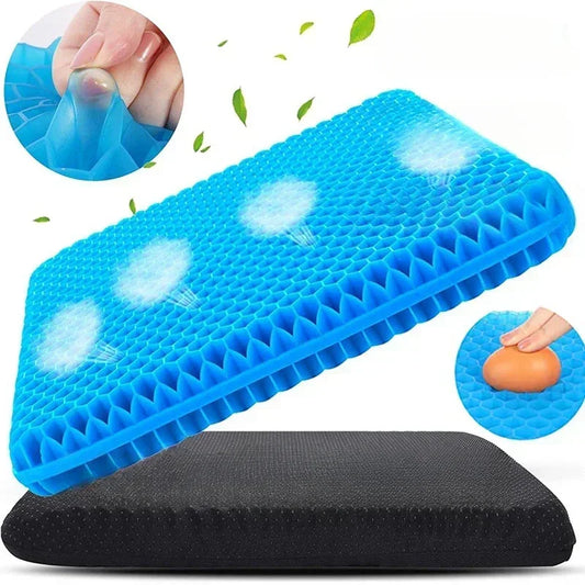 Gel Seat Cushion – Soft & Breathable Chair Pad for Back & Hip Comfort