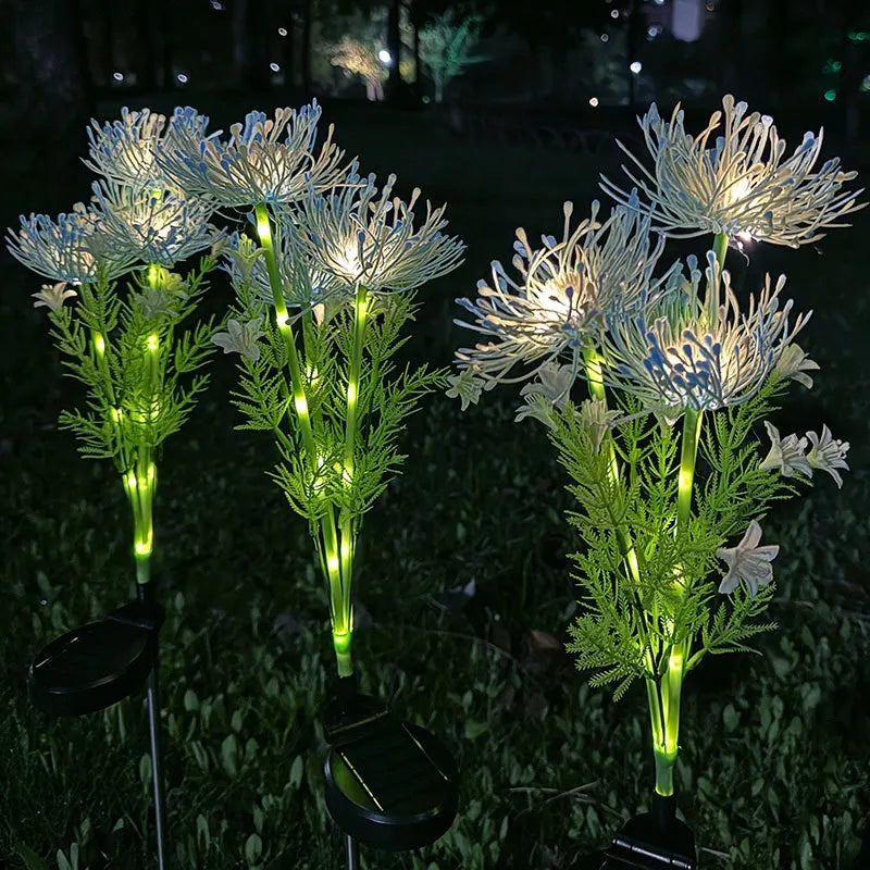 Solar Garden Lights – 3 Realistic Flowers for Yard & Lawn