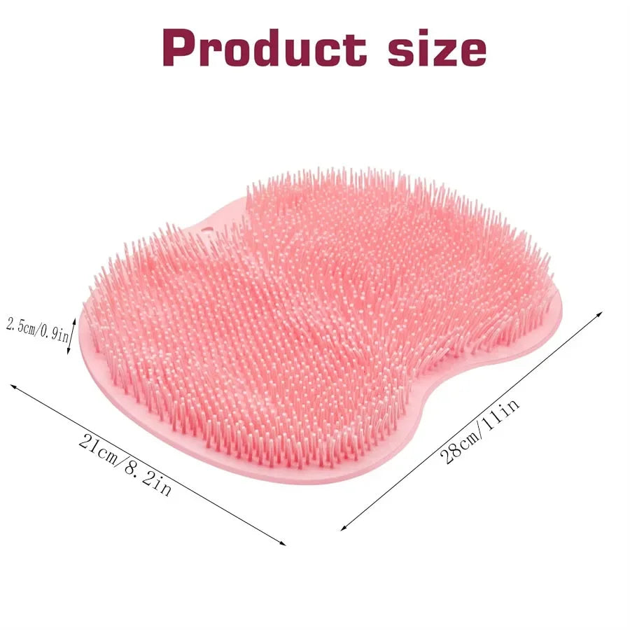 Hands-Free Shower Foot Scrubber Mat with Suction Cups