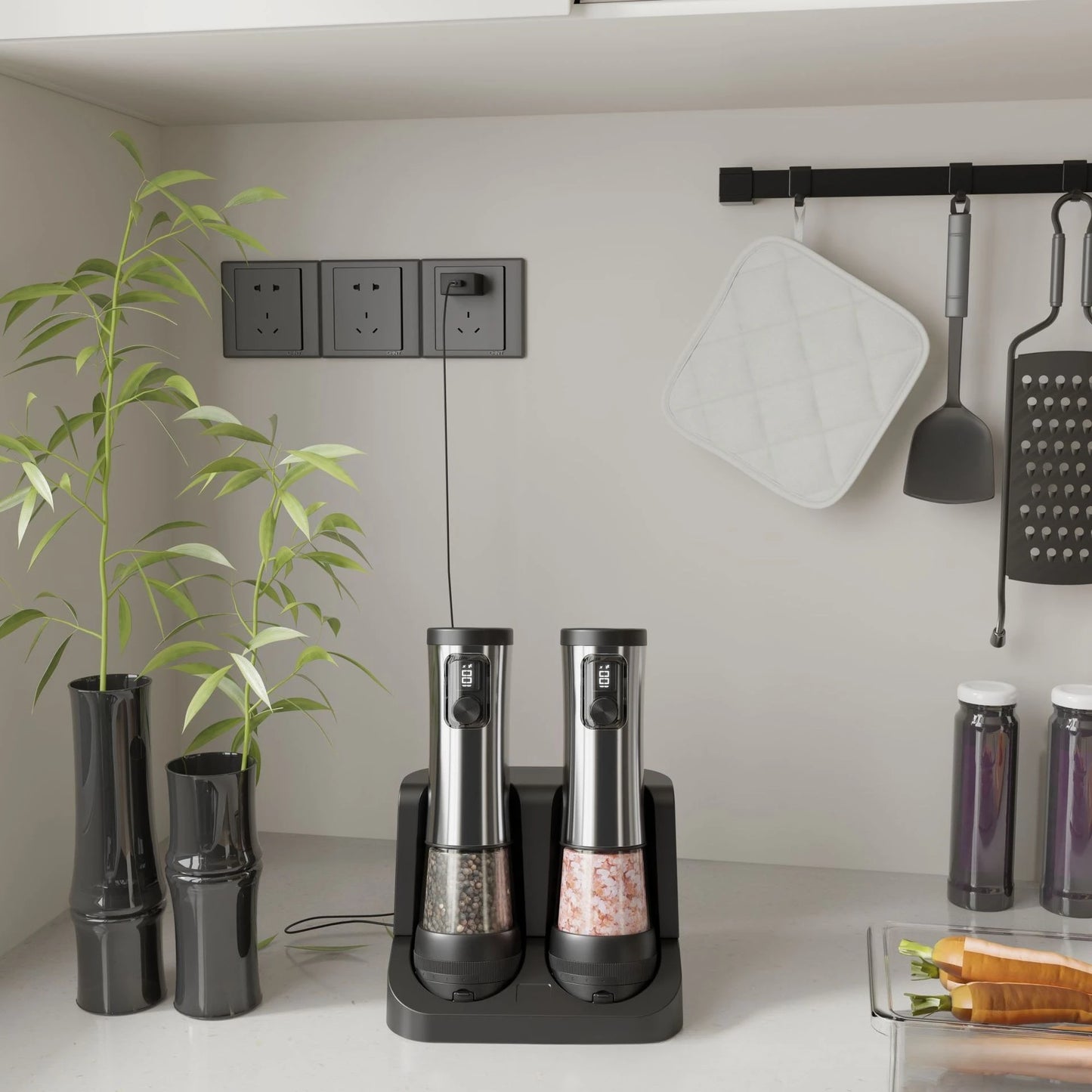 Rechargeable Electric Salt & Pepper Grinder Set