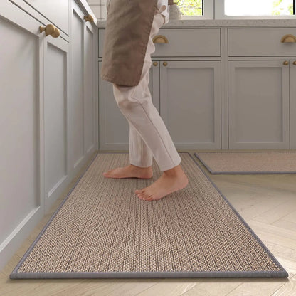 Non-Slip Washable Kitchen Rug – Faux Sisal Runner
