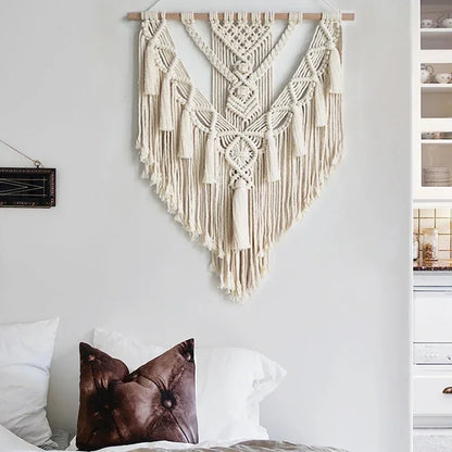 Boho Macrame Wall Hanging – Handwoven Cotton Décor