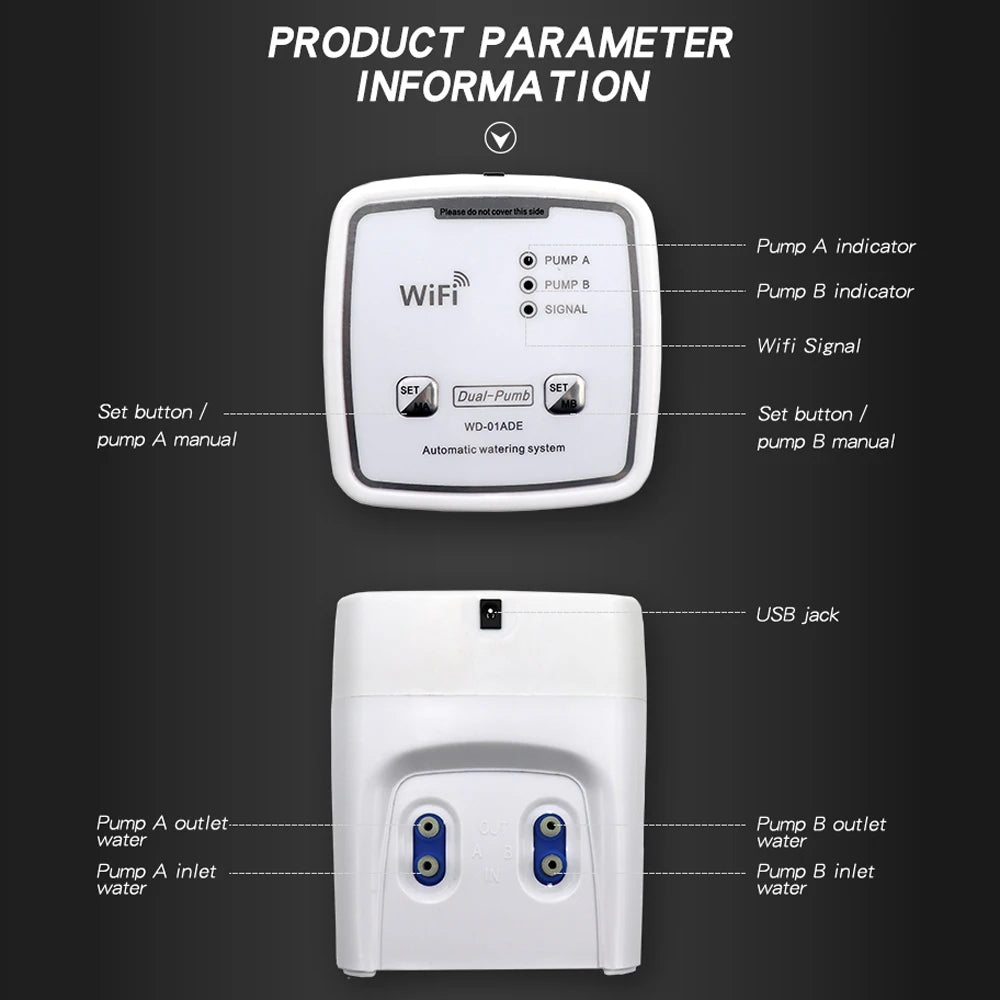 Smart WiFi Watering System – Dual Pump Drip Irrigation