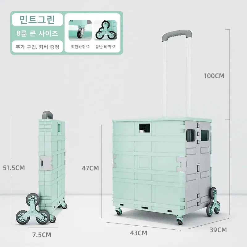 Folding Stairs-Friendly Shopping Trolley