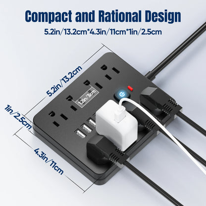 14-in-1 Power Strip with USB-C & Surge Protection