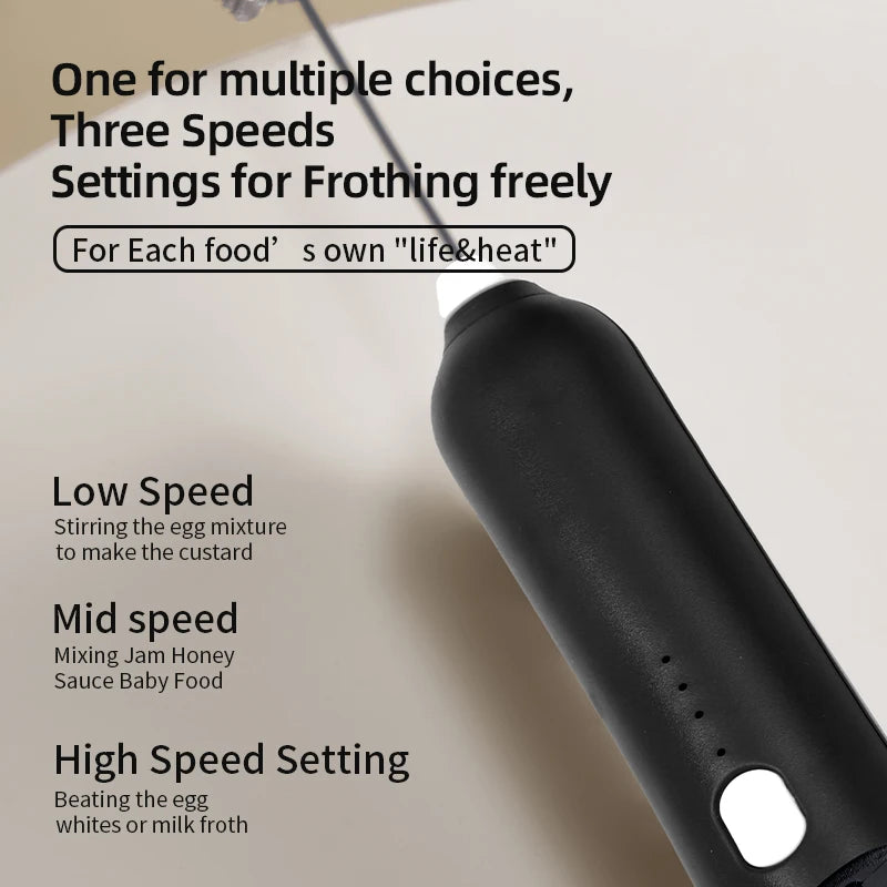 Rechargeable 2-in-1 Milk Frother & Egg Beater