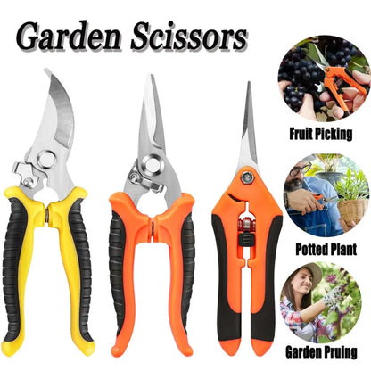 3-Piece Garden Scissors Set – Stainless Steel Pruning Tools
