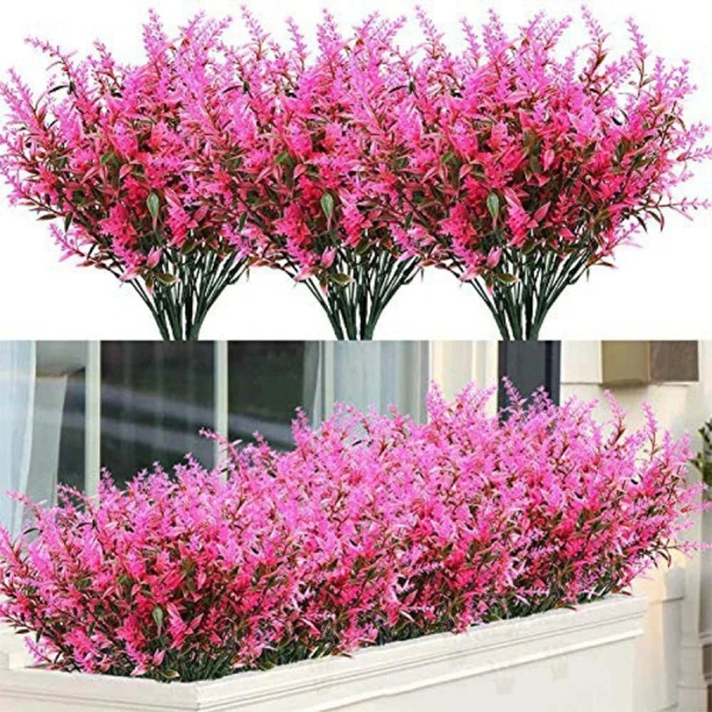 Faux Lavender Flowers – UV Resistant Artificial Plant Set (3/5/10 Pcs)