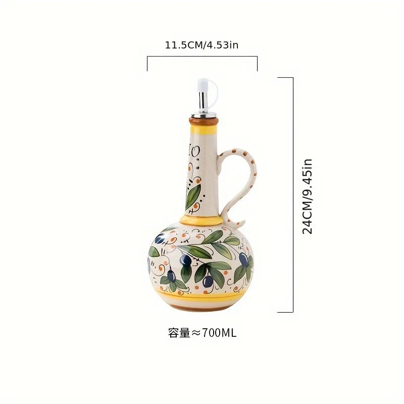BPA-Free Ceramic Olive Oil & Vinegar Bottle – Stylish Kitchen Dispenser
