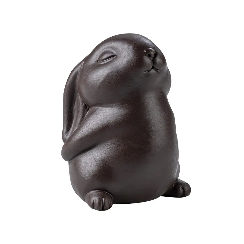 Cute Purple Clay Rabbit Tea Pet – Tea Table Ornament