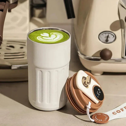 Stainless Steel Smart Insulated Cup – Car Mount & Temperature Display