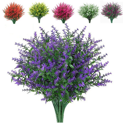 Faux Lavender Flowers – UV Resistant Artificial Plant Set (3/5/10 Pcs)
