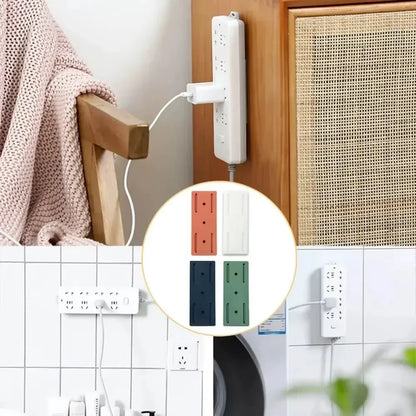 Wall-Mounted Power Strip & Cable Organizer – Self-Adhesive Plug Holder