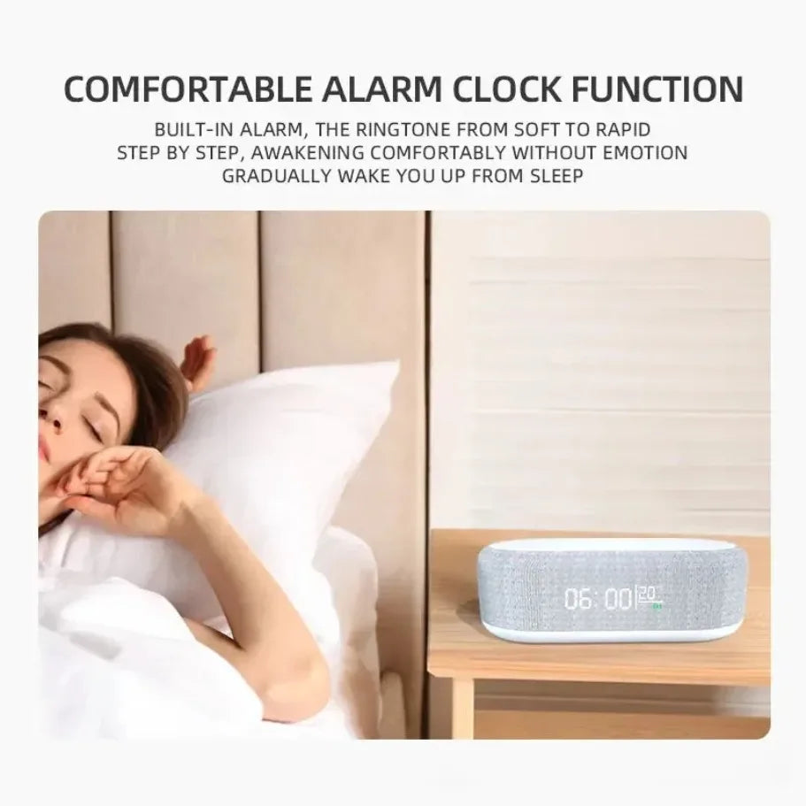 3-in-1 Wireless Charging Alarm Clock LED Lamp Thermometer