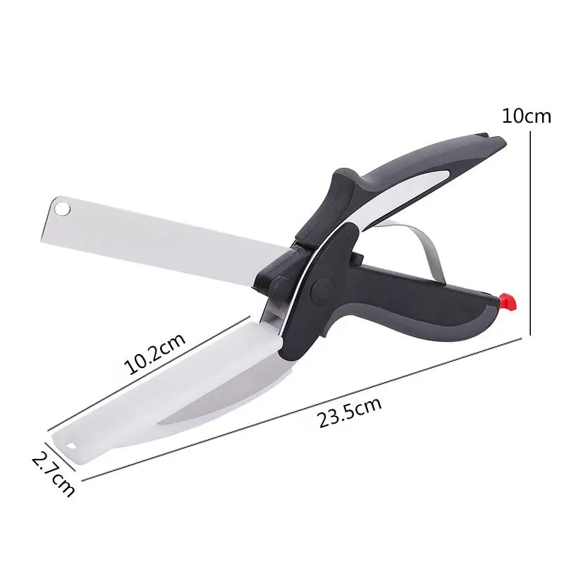 Stainless Steel 2‑in‑1 Kitchen Scissors & Chopper