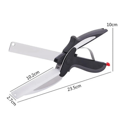 Stainless Steel 2‑in‑1 Kitchen Scissors & Chopper