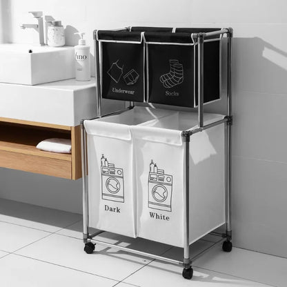 Multi-Layer Laundry Basket Sorter – Space-Saving Clothes Organizer Rack
