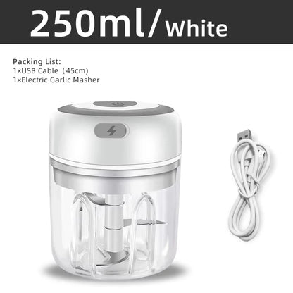 Electric Mini Garlic Chopper – 380ml USB Rechargeable