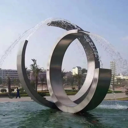 Corten Steel Garden Waterfall Fountain Sculpture
