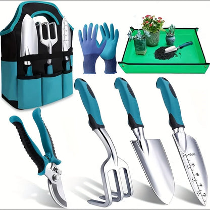 7-Piece Heavy Duty Gardening Tool Set with Gloves