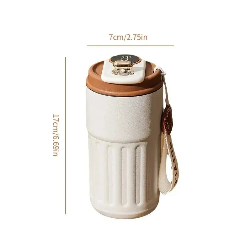 Stainless Steel Smart Insulated Cup – Car Mount & Temperature Display