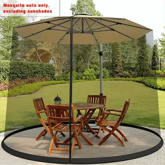Patio Umbrella Mosquito Net – Zipper & Adjustable Fit
