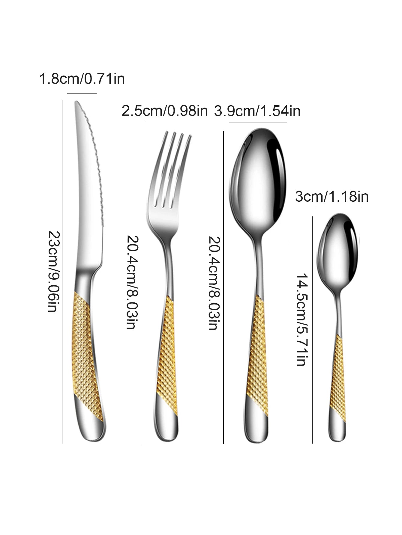 24pc Star Diamond Stainless Steel Cutlery Set – 6 Knives, 6 Forks & 12 Spoons