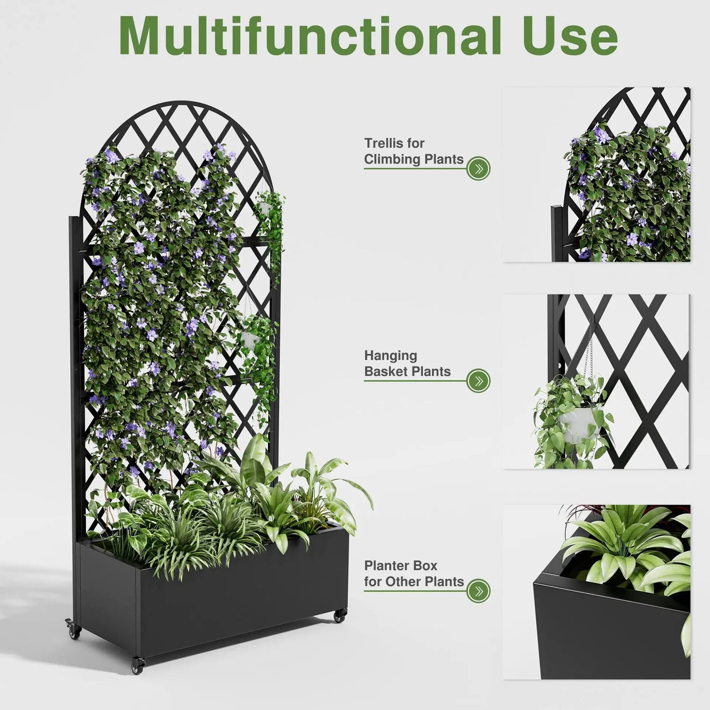 Garden Plant Climbing Trellis – Metal Vine Support Frame