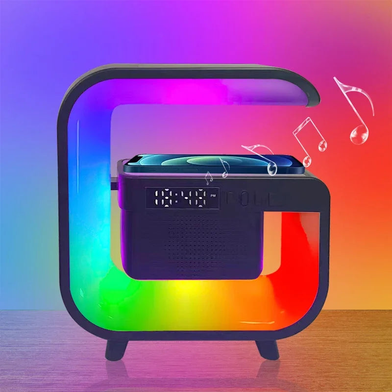 RGB Wireless Charging Station with Speaker | Aesthetic Bedside Essential