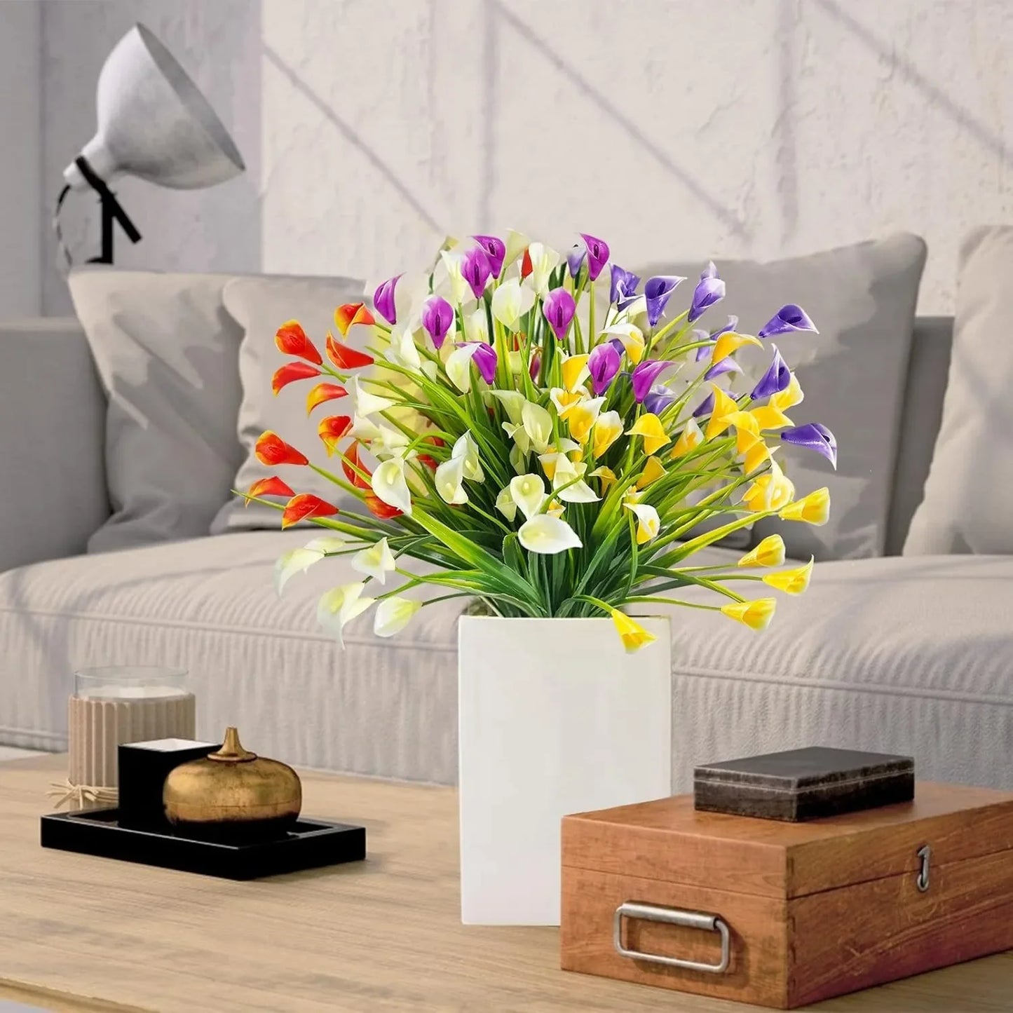 33cm Artificial Calla Lily Bouquet – Silk Flowers for Home & Wedding