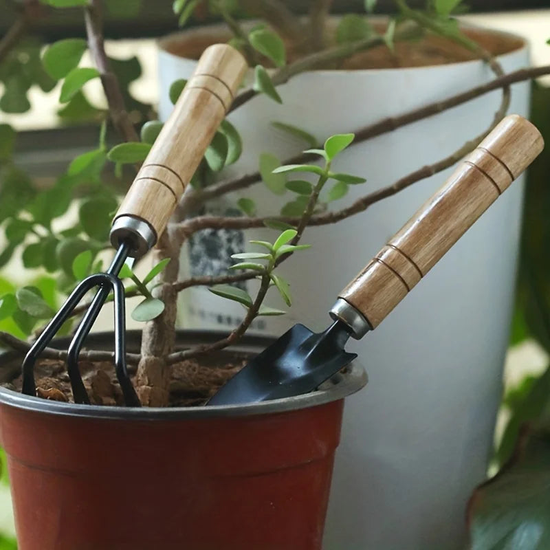 Mini Garden Tool Set – Rake, Trowel & Shovel