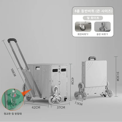 Folding Stairs-Friendly Shopping Trolley