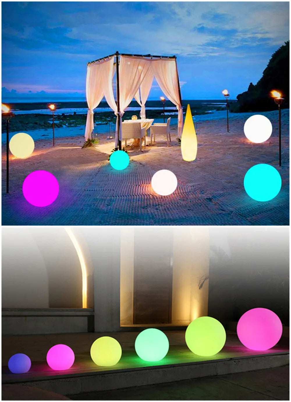 LED Garden Ball Light – Waterproof Rechargeable Outdoor Lamp