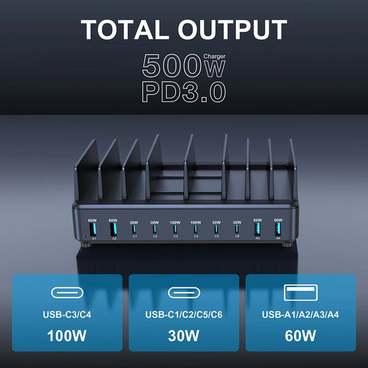 PowerHub 500W GaN Charging Station