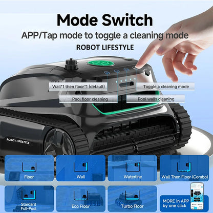 Smart Cordless Pool Cleaning Robot S2 – App Control & Wall Climbing