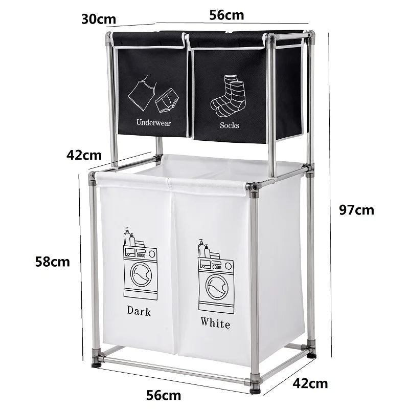 Multi-Layer Laundry Basket Sorter – Space-Saving Clothes Organizer Rack
