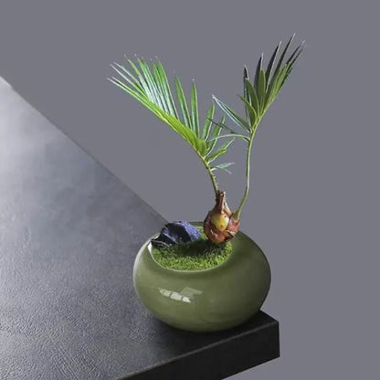 Mini Ceramic Succulent Planter – Ice-Cracked Glaze Vase
