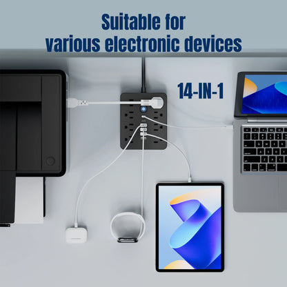 14-in-1 Power Strip with USB-C & Surge Protection