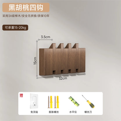 Wooden Piano Key Coat Rack – 6 Hook Wall Hanger