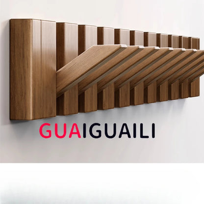 Wooden Piano Key Coat Rack – 6 Hook Wall Hanger
