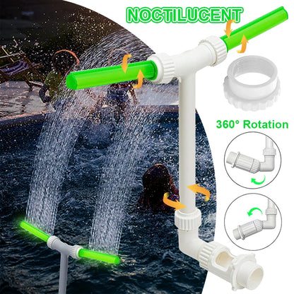 Double Head LED Pool Fountain – Splash, Cool & Relax