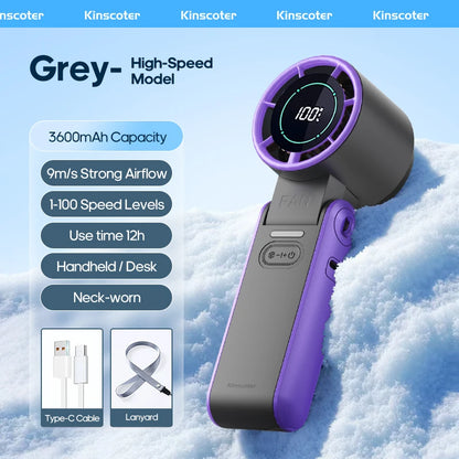 Portable Foldable Handheld Cooling Fan – 3600mAh Rechargeable Fan