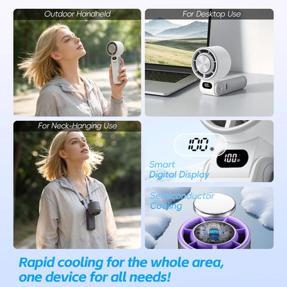 Portable Foldable Handheld Cooling Fan – 3600mAh Rechargeable Fan