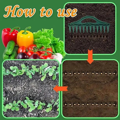 12-Hole Garden Seed Spacer Tool – Easy Planting & Soil Digger