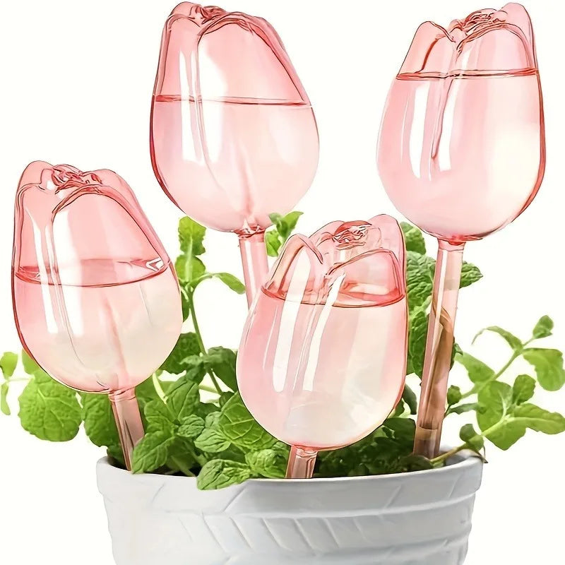 Pink Tulip Self-Watering Balls – Indoor & Outdoor Plant Drippers