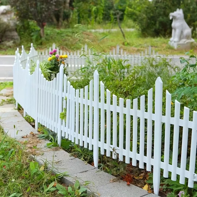 White Garden Fence 20-Pack – Easy Install Lawn & Flower Bed Border Edging